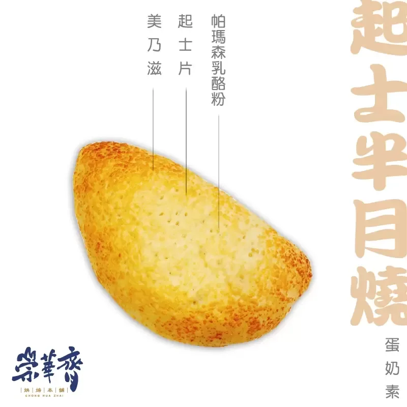 崇華齊烘焙本舖：起士半月燒麵包(蛋奶素)